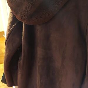 Denim & Company Winter Jacket-Coat Sz Large Teddy Lining Chocolate Brown micosue